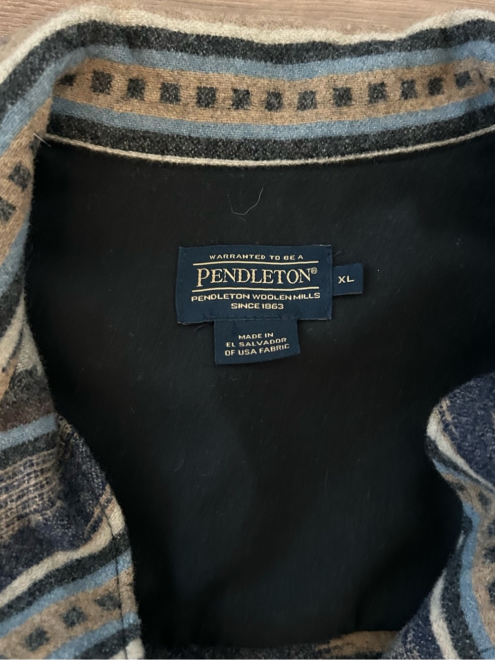 Pendleton Navy, Tan & Cream Aztec-Patterned Blazer - Picture 3 of 8